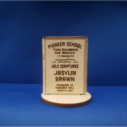 Mini Bible Pioneer School Wood Engraved Figure