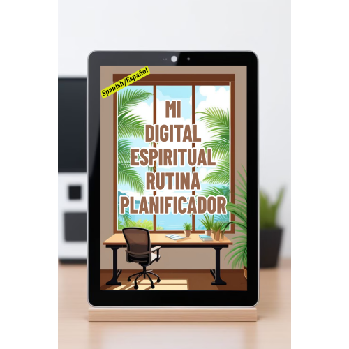 Spanish My Digital Spiritual Routine Planner - desk