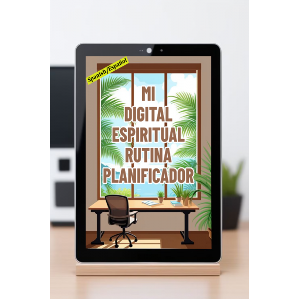 Spanish My Digital Spiritual Routine Planner - desk