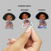 2025 Year Text Sticker - Dark-Skinned Woman with Natural Hair & NWT Bible - Psalm 96:8