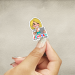 2025 Year Text Sticker - Blonde Sister with Coffee & NWT Bible - Psalm 96:8