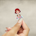 2025 Year Text Sticker - Red-Headed Sister with NWT Bible - Psalm 96:8