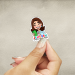 2025 Year Text Sticker - Brown-Haired Sister with Cell Phone - Psalm 96:8