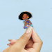 2025 Year Text Sticker - Dark-Skinned Woman with Natural Hair & NWT Bible - Psalm 96:8