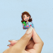 2025 Year Text Sticker - Brown-Haired Sister with Cell Phone - Psalm 96:8