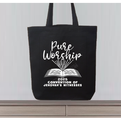 Jehovah’s Witnesses "Pure Worship" 2025 Convention Theme Tote Bag – Handmade, Durable & Stylish