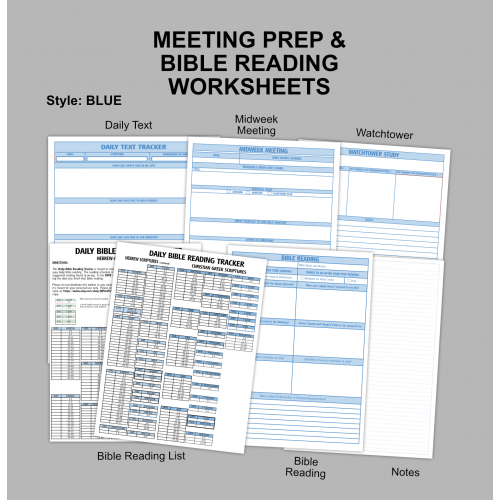 Meeting Preparation Worksheets - Blue