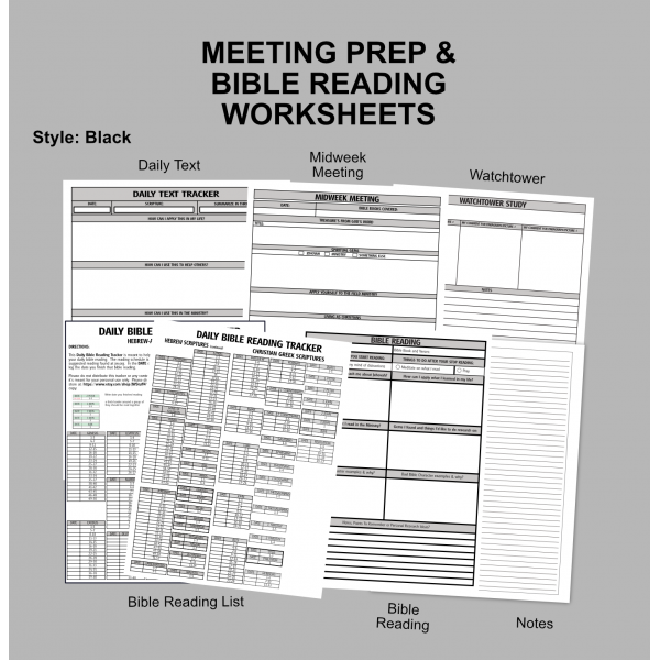 Meeting Preparation Worksheets - Black