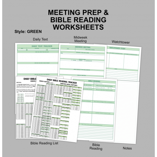 Meeting Preparation Worksheets - Green